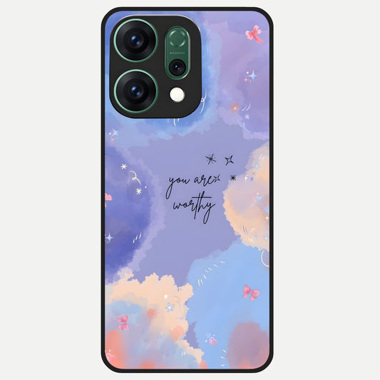  Celestial Cloud Magic Glass Case For Oppo Reno 14 back cover – full design glossy printed glass finish
