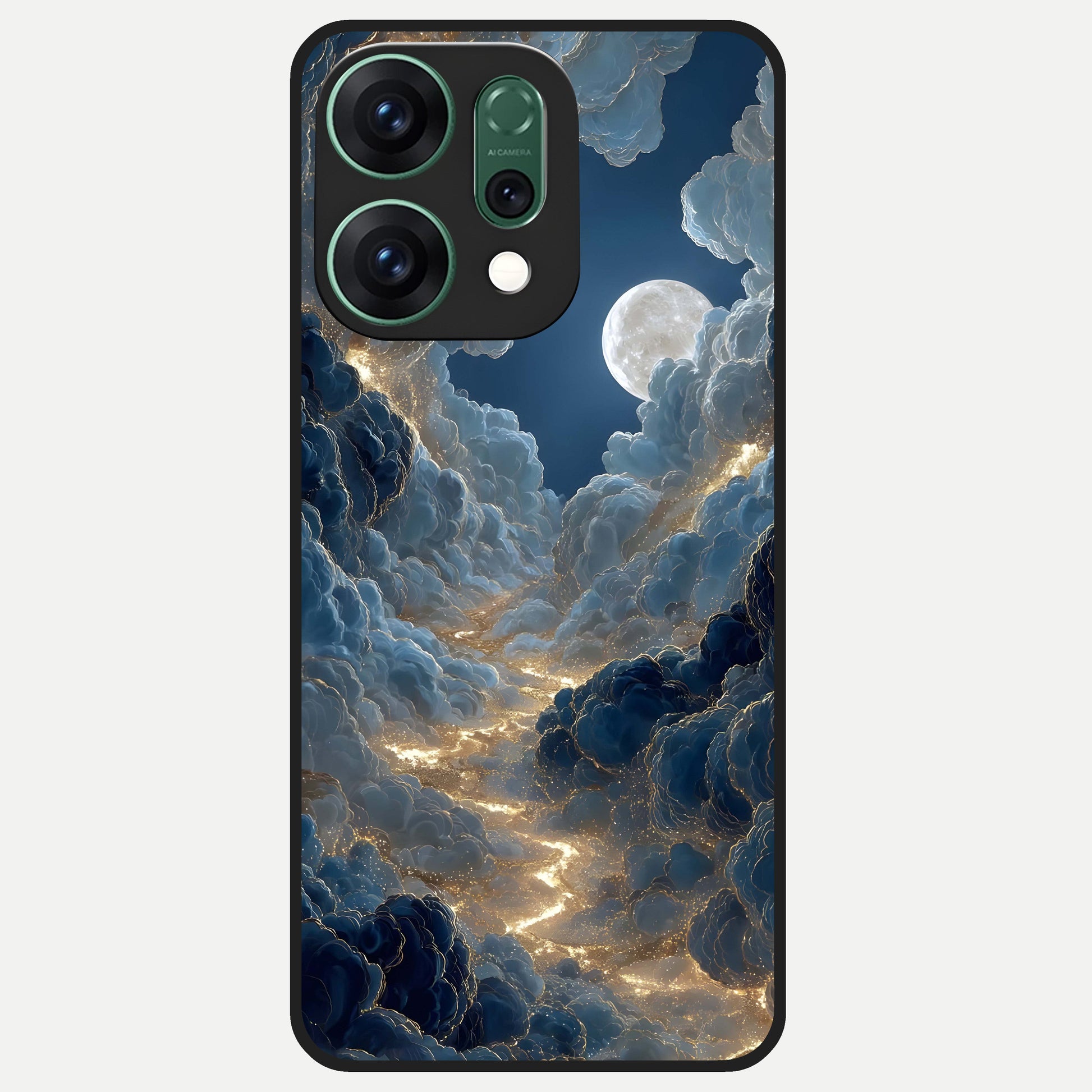  Celestial Cloud Road Glass Case For Oppo Reno 14 back cover – full design glossy printed glass finish