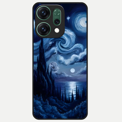  Celestial Dream Van Gogh Glass Case For Oppo Reno 14 back cover – full design glossy printed glass finish