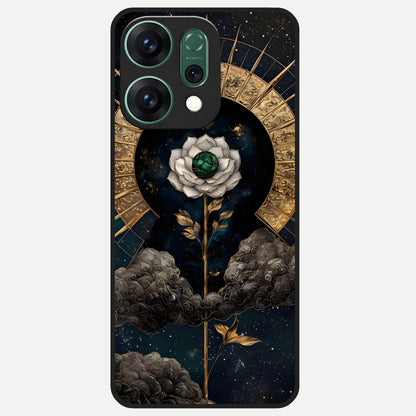  Celestial Lotus Morang Glass Case For Oppo Reno 14 back cover – full design glossy printed glass finish