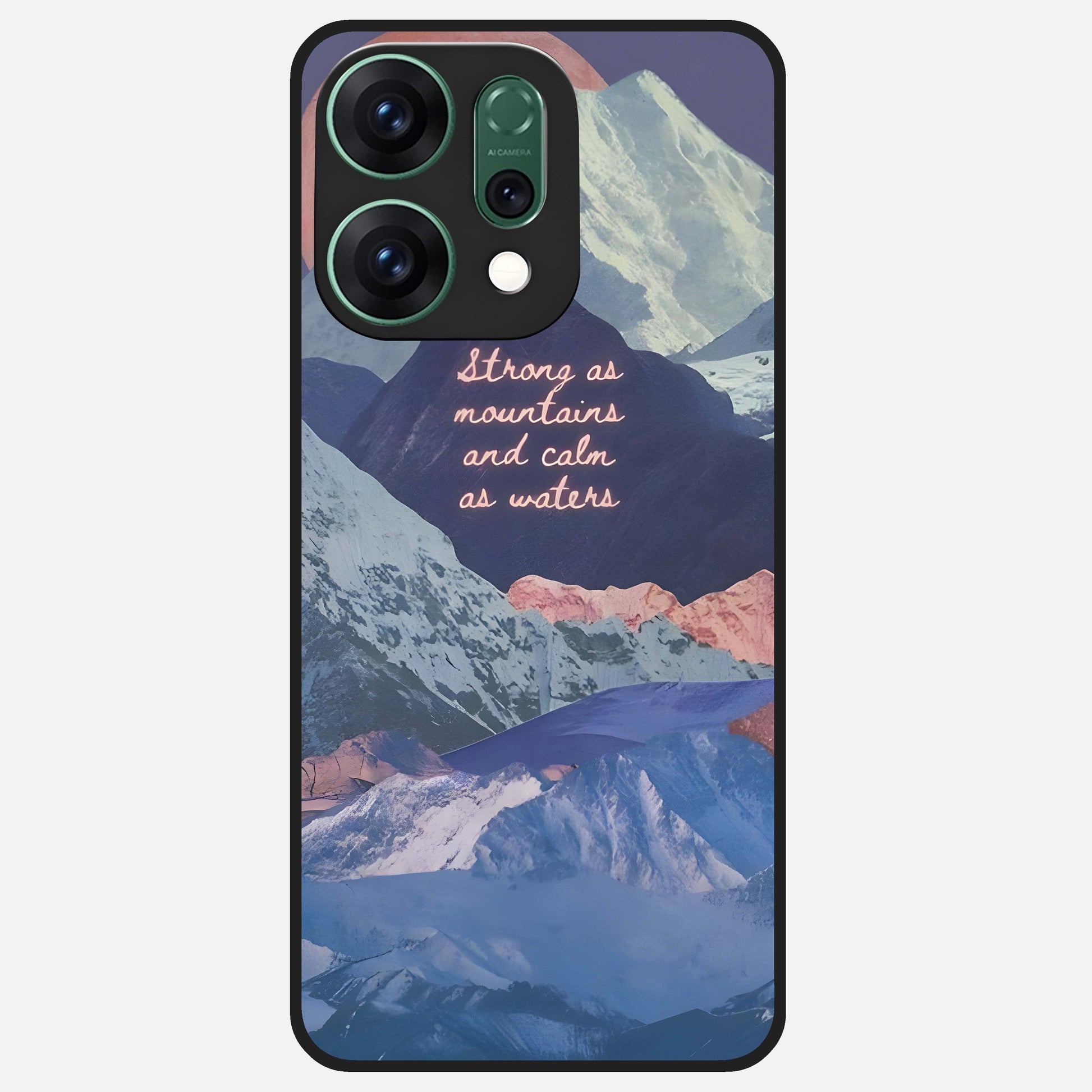  Celestial Mountain Calm Glass Case For Oppo Reno 14 back cover – full design glossy printed glass finish