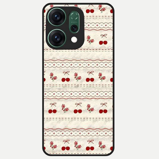  Cherry Bloom Charm Glass Case For Oppo Reno 14 back cover – full design glossy printed glass finish