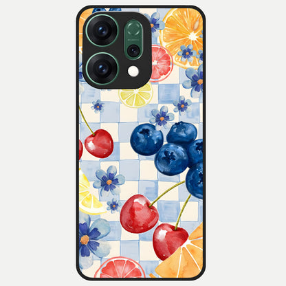  Citrus Bloom Joy Glass Case For Oppo Reno 14 back cover – full design glossy printed glass finish