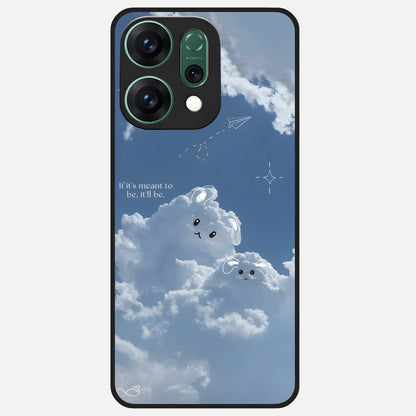  Cloud Bunny Dreams Glass Case For Oppo Reno 14 back cover – full design glossy printed glass finish
