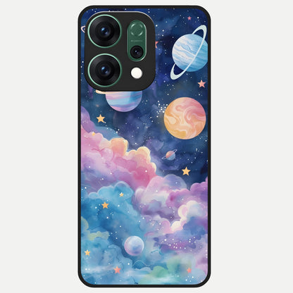  Cosmic Planet Dreams Glass Case For Oppo Reno 14 back cover – full design glossy printed glass finish
