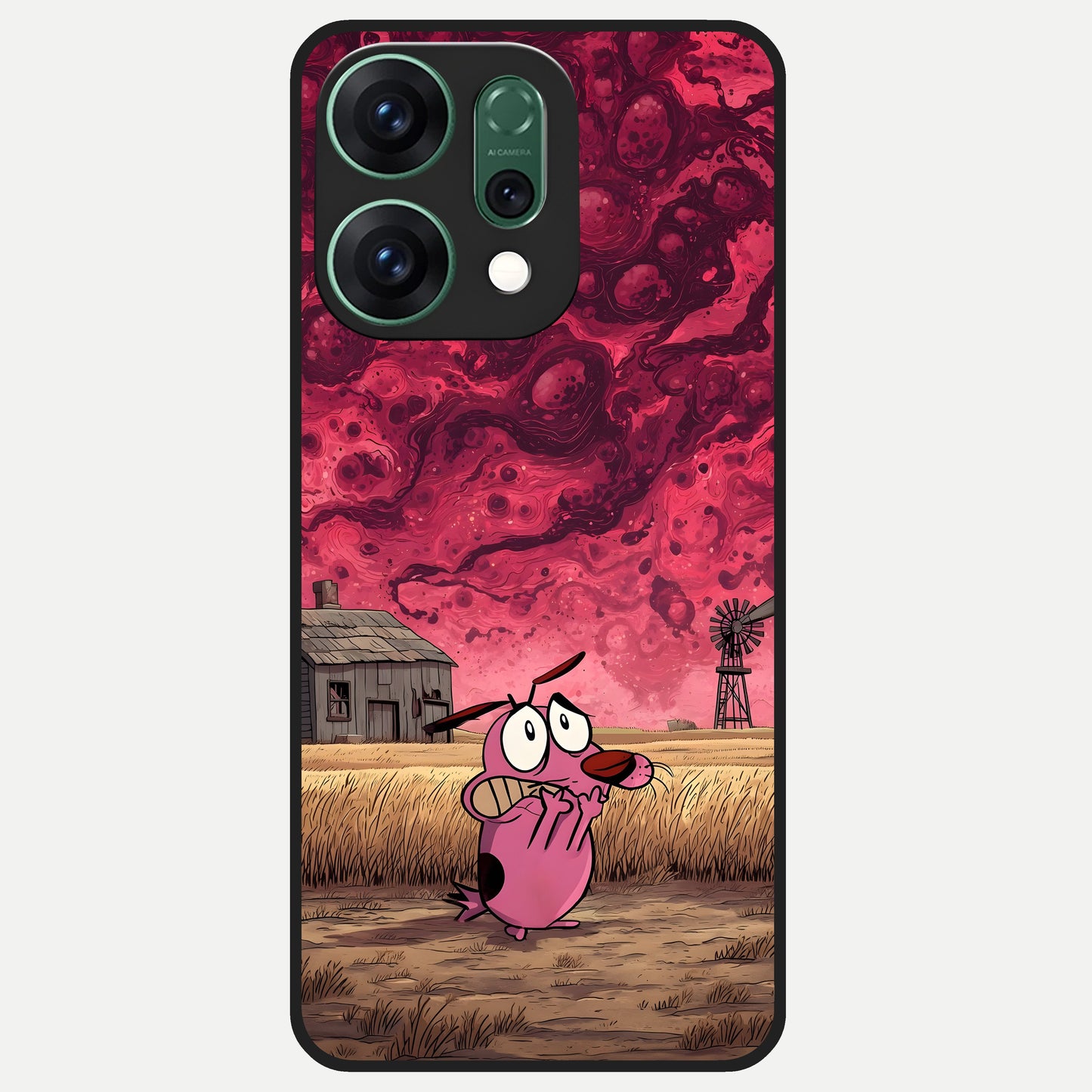  Courage Under Sky Glass Case For Oppo Reno 14 back cover – full design glossy printed glass finish