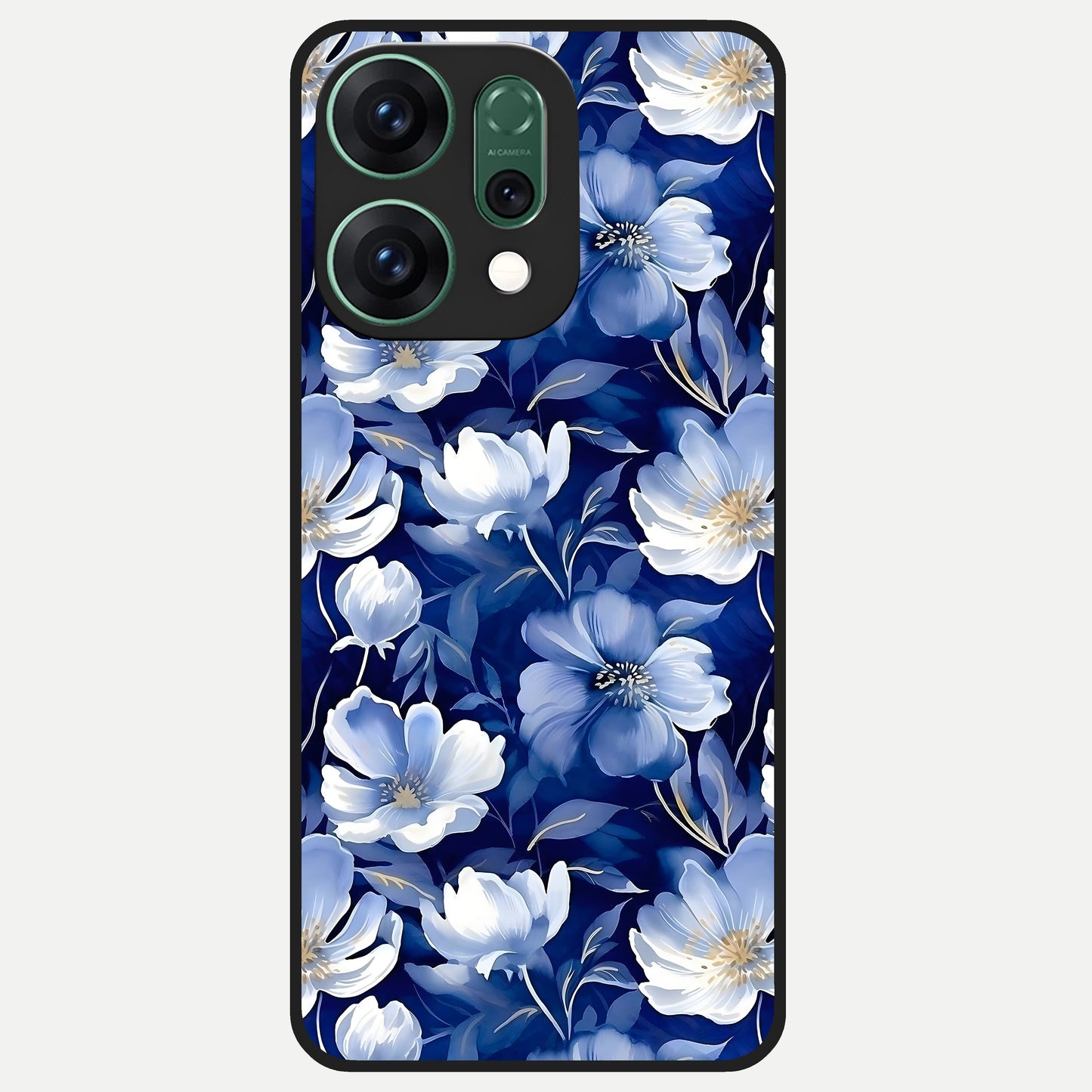  Cute Floral Patterns Glass Case For Oppo Reno 14 back cover – full design glossy printed glass finish