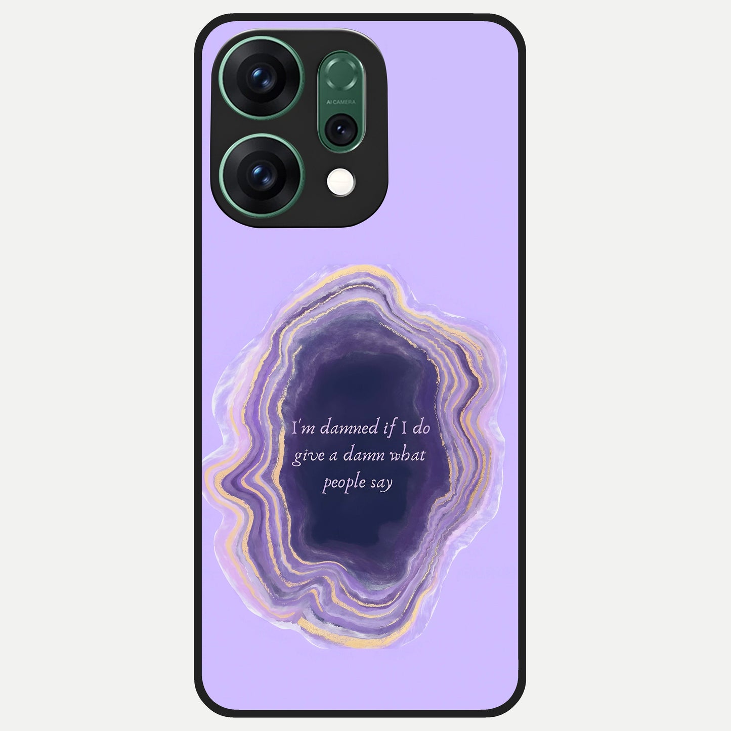  Damned People Quote Glass Case For Oppo Reno 14 back cover – full design glossy printed glass finish