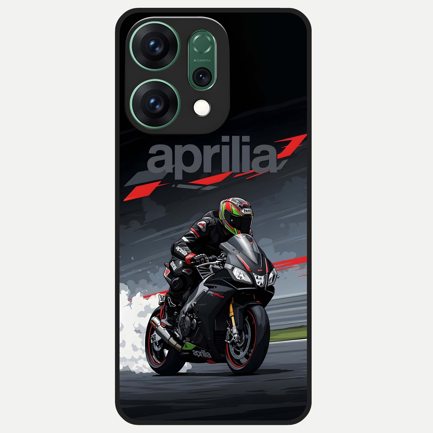  Dark Aprilla Glass Case For Oppo Reno 14 back cover – full design glossy printed glass finish