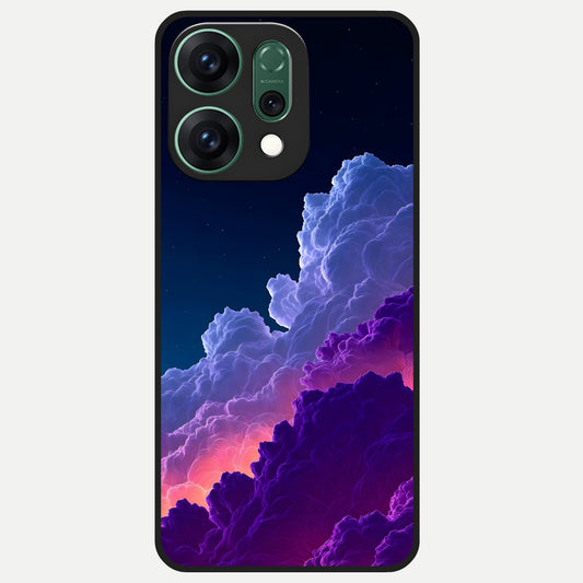  Dreamy Cloud Skies Glass Case For Oppo Reno 14 back cover – full design glossy printed glass finish