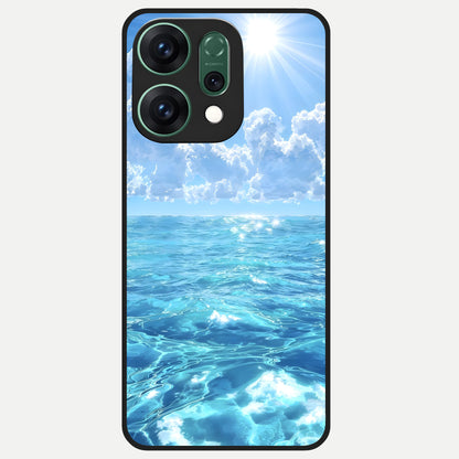  Endless Ocean Horizon Glass Case For Oppo Reno 14 back cover – full design glossy printed glass finish