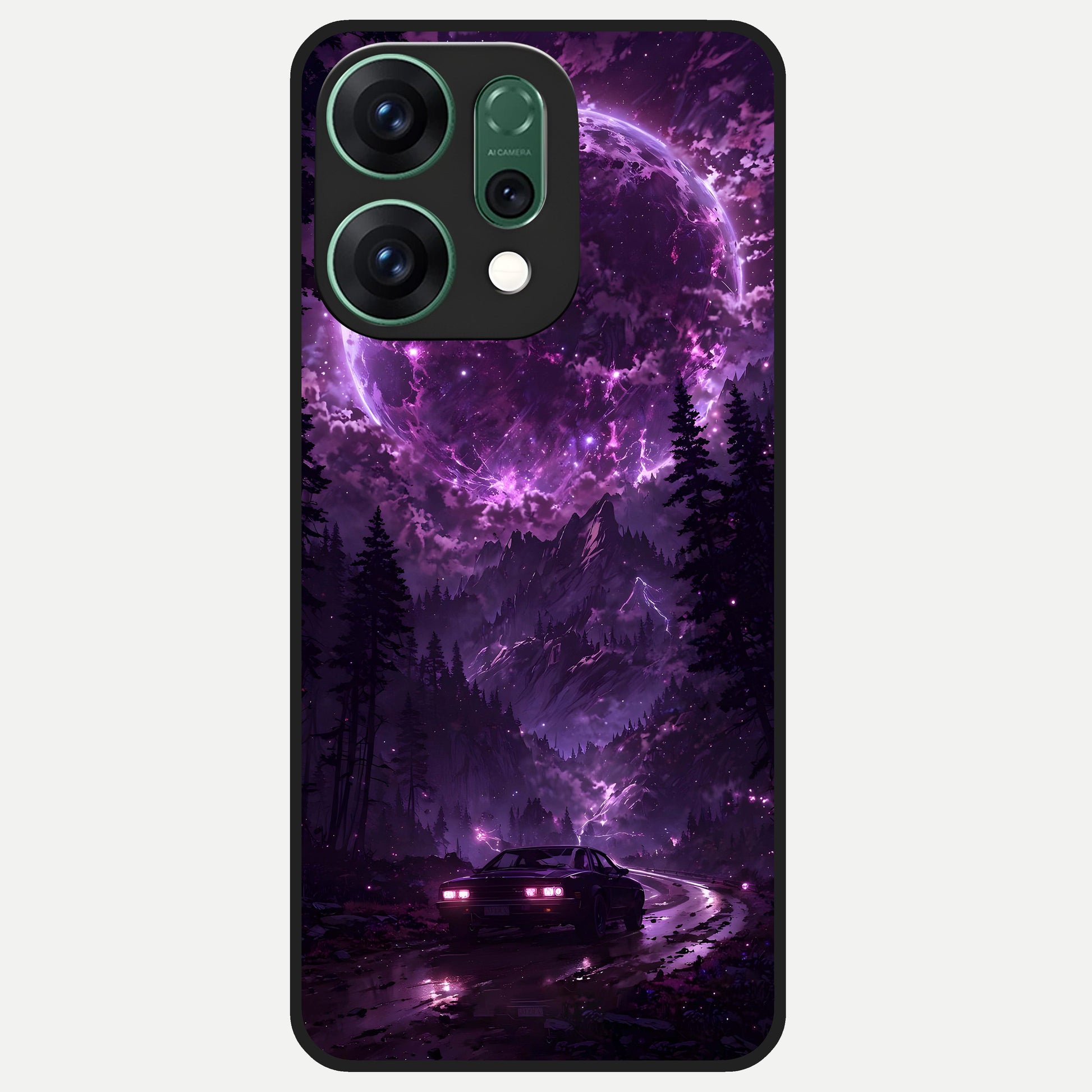  Eternal Cosmic Drive Glass Case For Oppo Reno 14 back cover – full design glossy printed glass finish