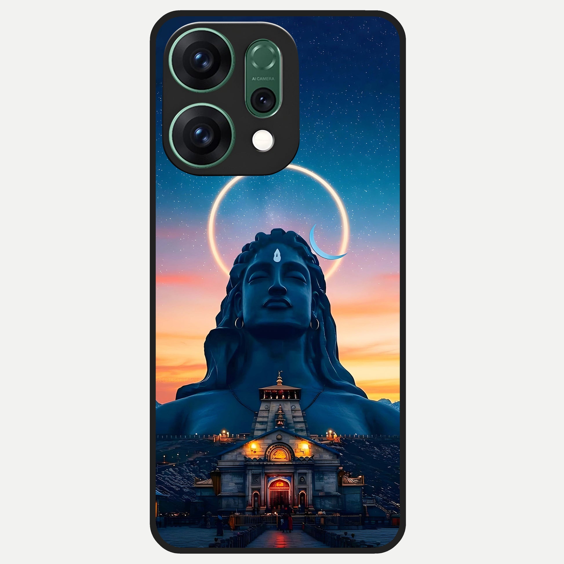 Eternal Shiva Aura Glass Case For Oppo Reno 14 back cover – full design glossy printed glass finish