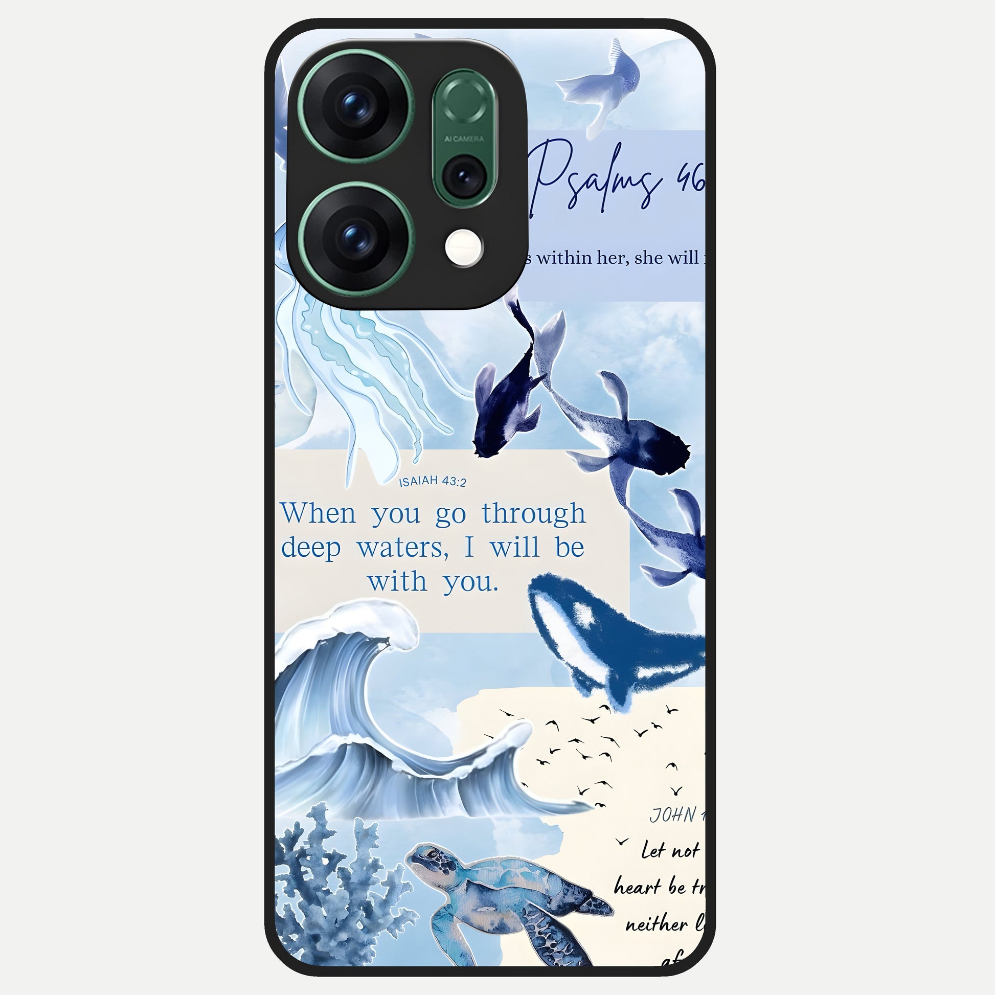  Faithful Ocean Promise Glass Case For Oppo Reno 14 back cover – full design glossy printed glass finish
