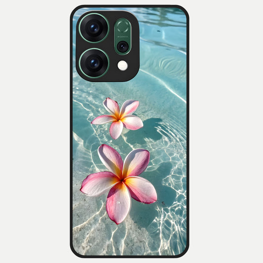  Floating Bloom Bliss Glass Case For Oppo Reno 14 back cover – full design glossy printed glass finish