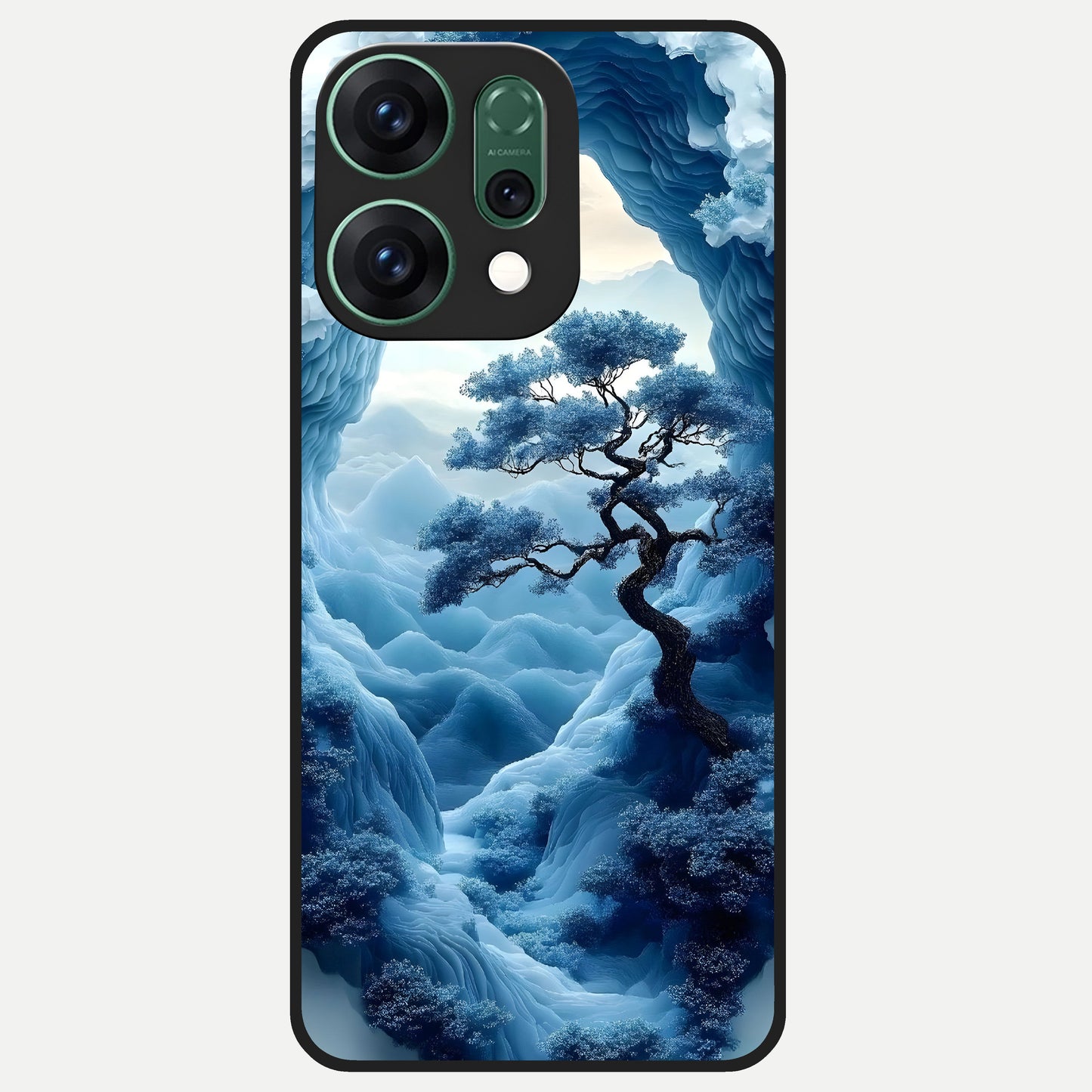  Frozen Serenity Gate Glass Case For Oppo Reno 14 back cover – full design glossy printed glass finish