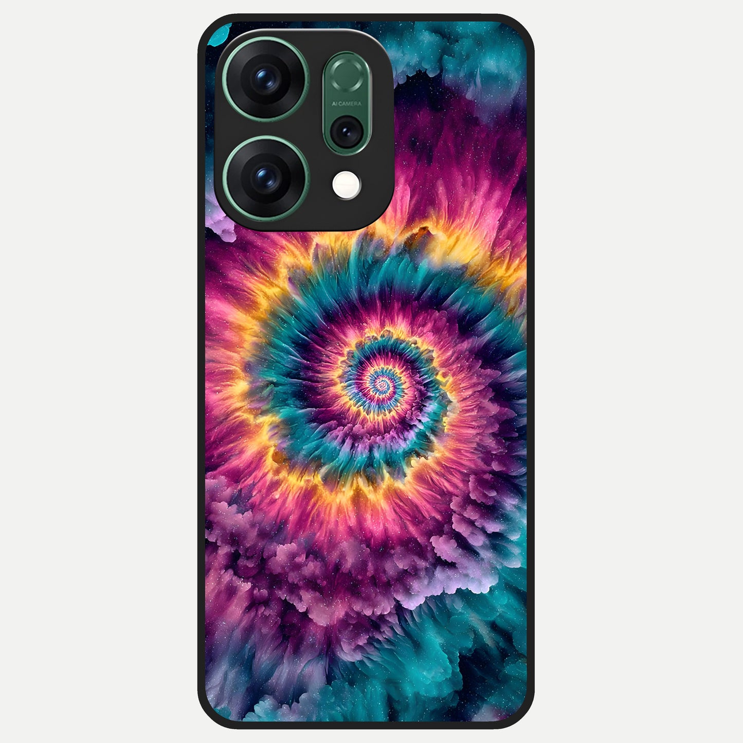  Galactic Spiral Burst Glass Case For Oppo Reno 14 back cover – full design glossy printed glass finish