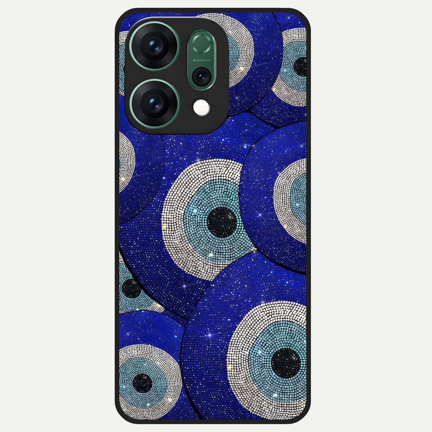  Galaxy Eye Flow Glass Case For Oppo Reno 14 back cover – full design glossy printed glass finish
