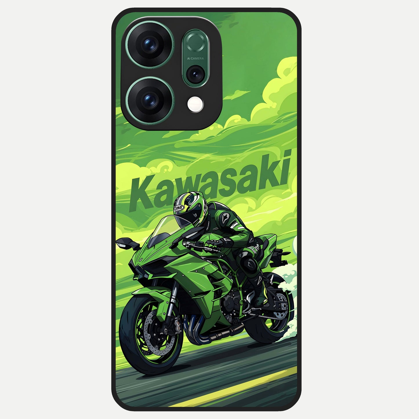  Greenery Sky Glass Case For Oppo Reno 14 back cover – full design glossy printed glass finish