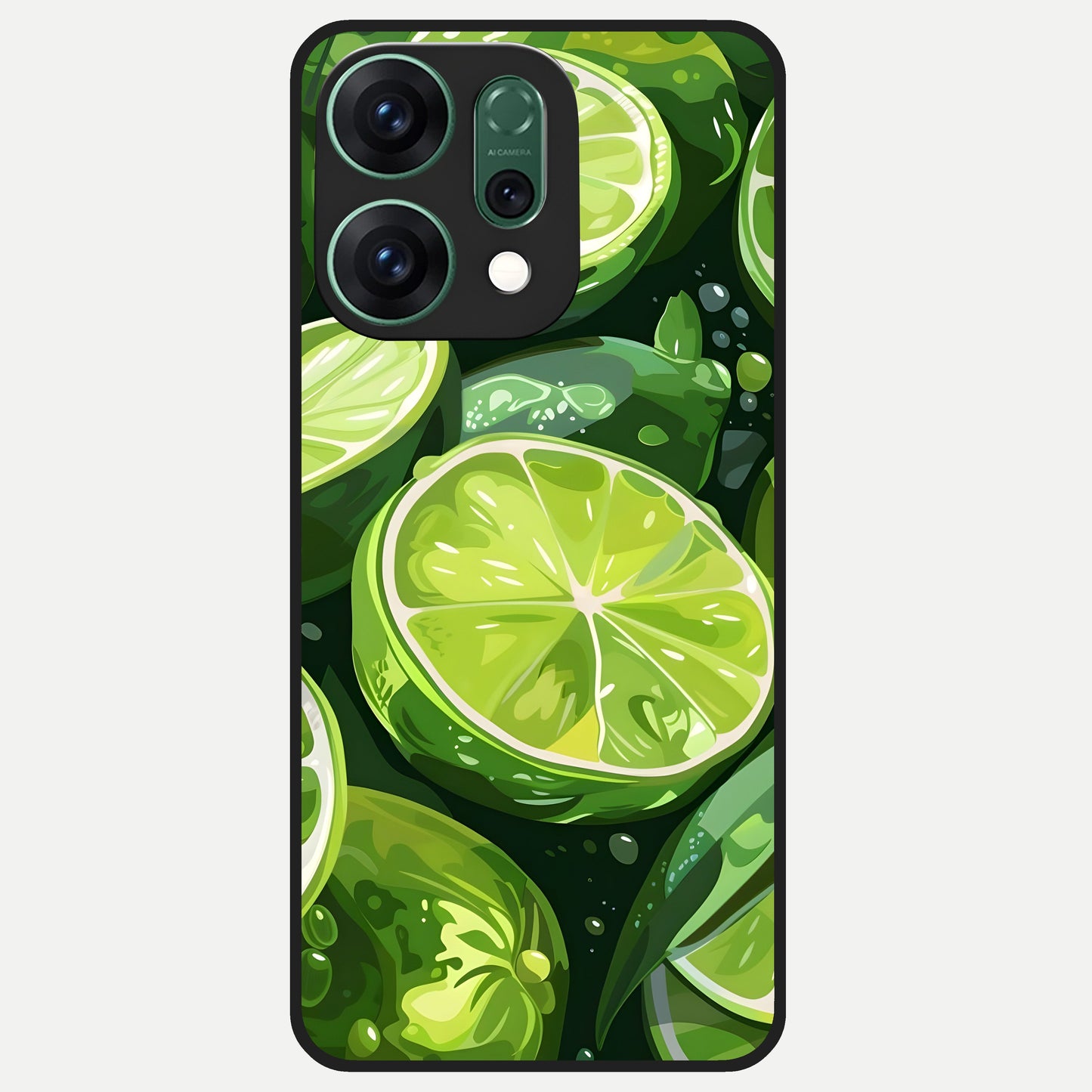  Green Kawasaki Glass Case For Oppo Reno 14 back cover – full design glossy printed glass finish