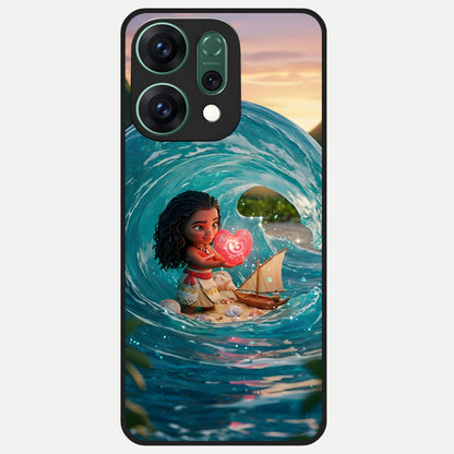  Heart of Ocean Glass Case For Oppo Reno 14 back cover – full design glossy printed glass finish