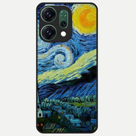  Inspired Van Gogh Art Glass Case For Oppo Reno 14 back cover – full design glossy printed glass finish