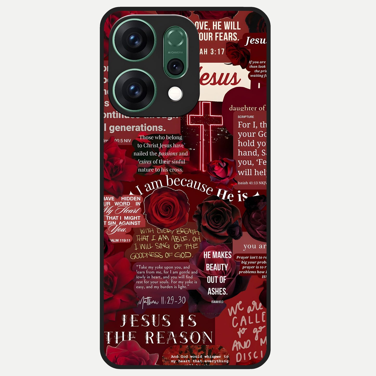  Jesus Love Heals Glass Case For Oppo Reno 14 back cover – full design glossy printed glass finish
