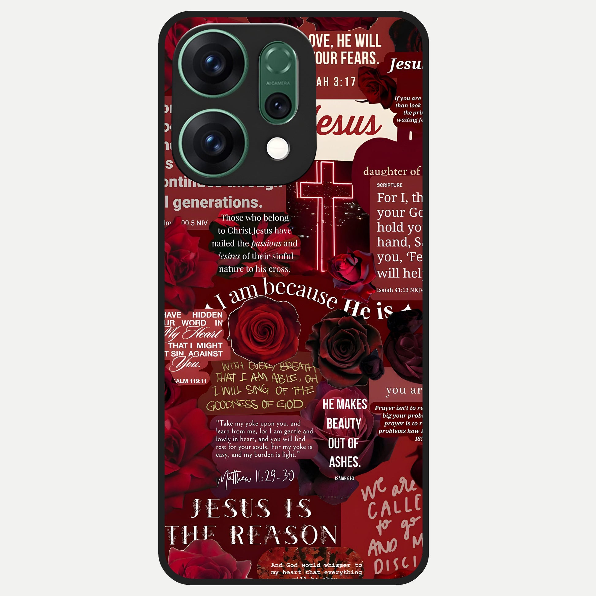  Jesus Love Heals Glass Case For Oppo Reno 14 back cover – full design glossy printed glass finish