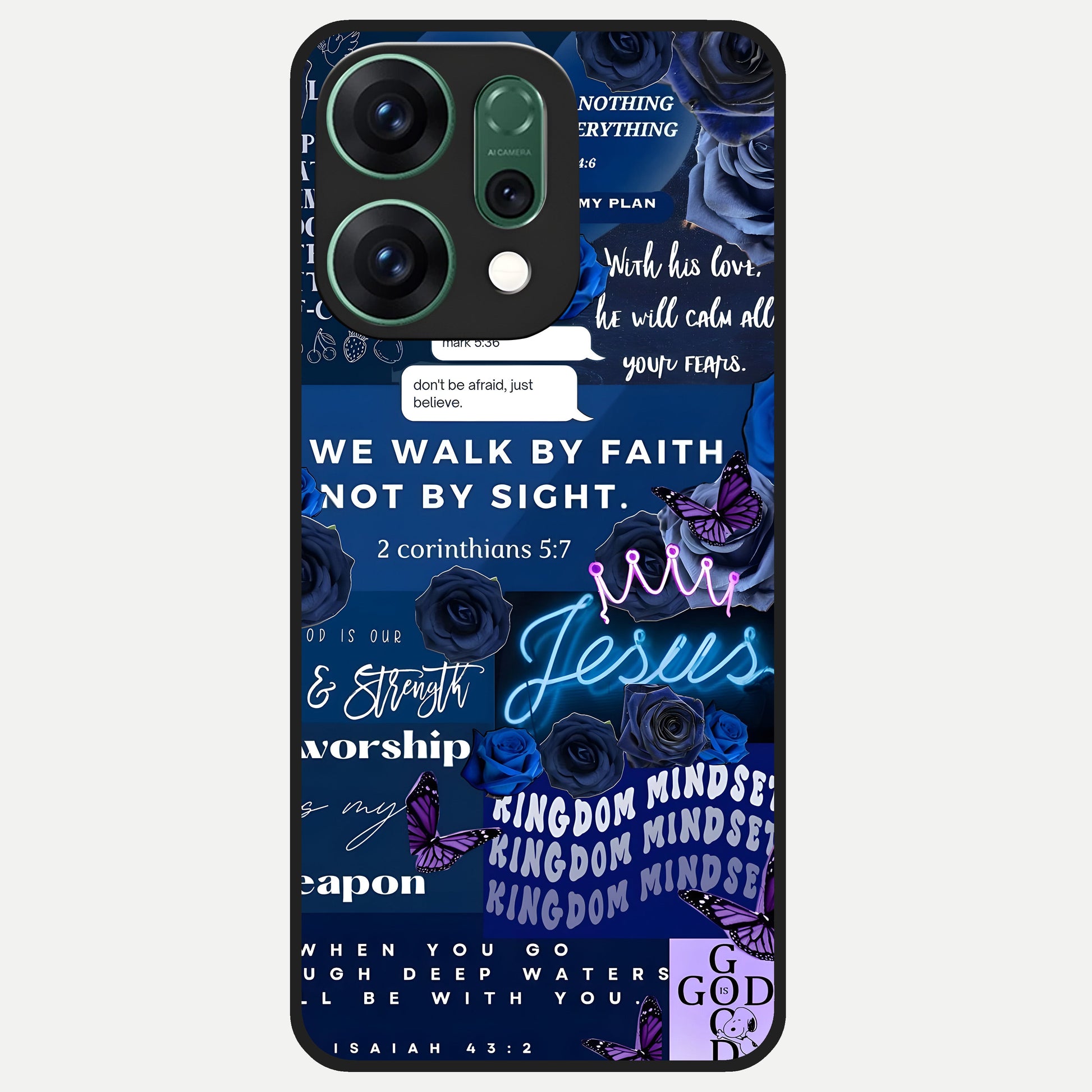  Kingdom Faith Glow Glass Case For Oppo Reno 14 back cover – full design glossy printed glass finish