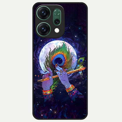  Krishna Hands Art Glass Case For Oppo Reno 14 back cover – full design glossy printed glass finish