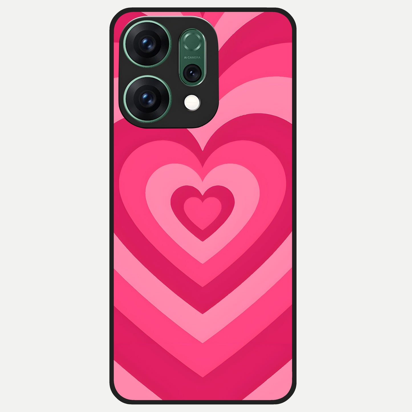  Layered Love Hearts Glass Case For Oppo Reno 14 back cover – full design glossy printed glass finish