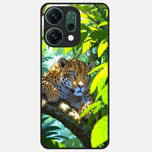  Leopard in Jungle Glass Case For Oppo Reno 14 back cover – full design glossy printed glass finish
