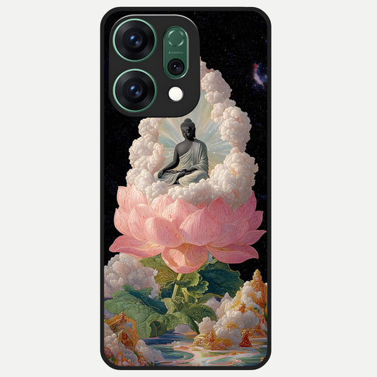  Lotus Divine Peace Glass Case For Oppo Reno 14 back cover – full design glossy printed glass finish