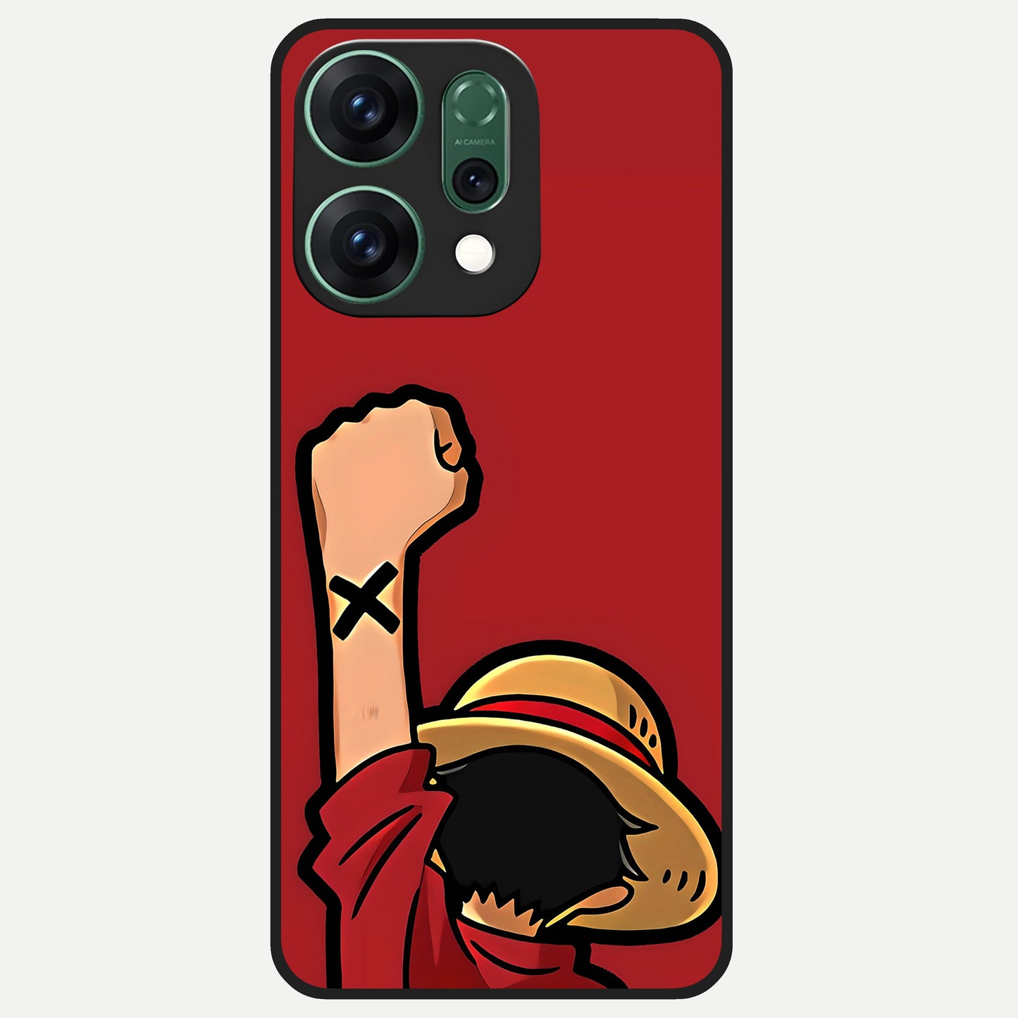  Luffy X Spirit Glass Case For Oppo Reno 14 back cover – full design glossy printed glass finish