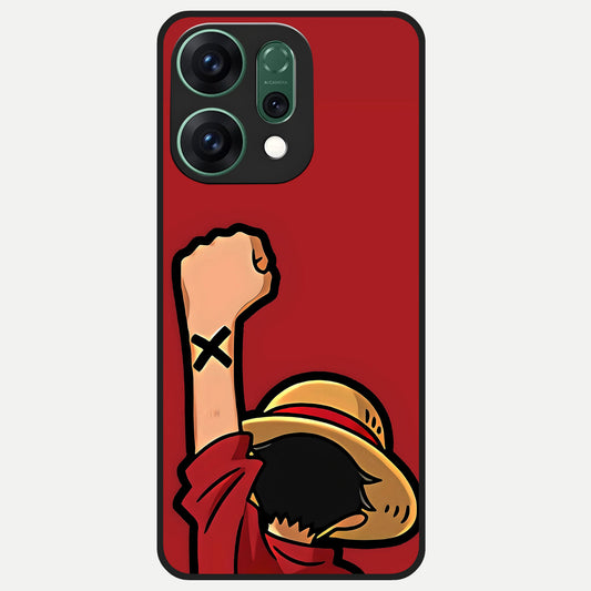  Luffy X Spirit Glass Case For Oppo Reno 14 back cover – full design glossy printed glass finish