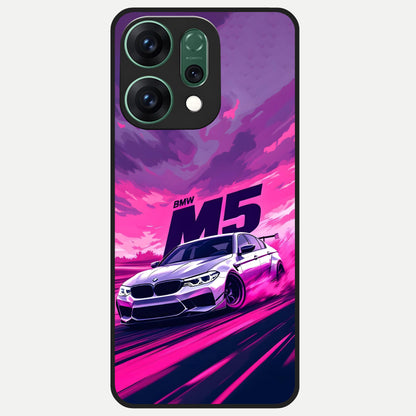 MS Neon Car Glass Case For Oppo Reno 14 back cover – full design glossy printed glass finish