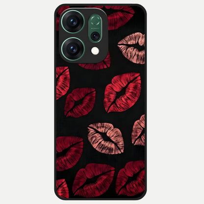  Midnight Kiss Love Glass Case For Oppo Reno 14 back cover – full design glossy printed glass finish