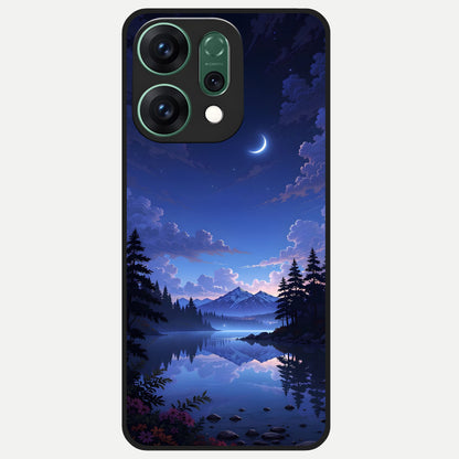  Midnight Lake Peace Glass Case For Oppo Reno 14 back cover – full design glossy printed glass finish