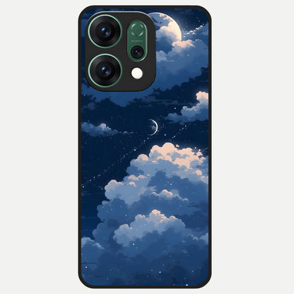  Moon Dream Haze Glass Case For Oppo Reno 14 back cover – full design glossy printed glass finish
