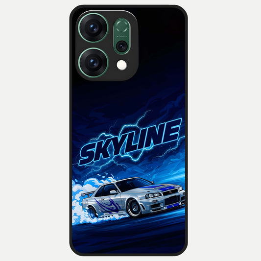  Neon Drift Beast Glass Case For Oppo Reno 14 back cover – full design glossy printed glass finish