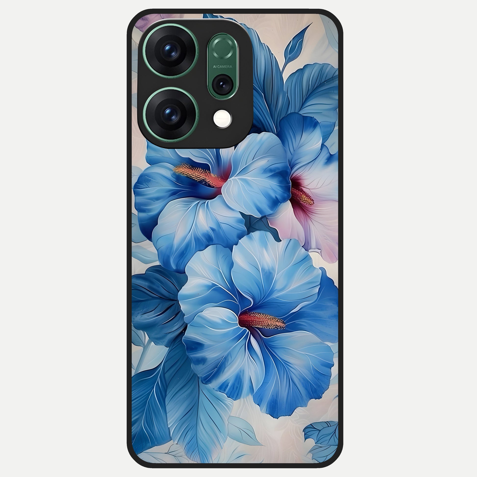  Ocean Hibiscus Grace Glass Case For Oppo Reno 14 back cover – full design glossy printed glass finish