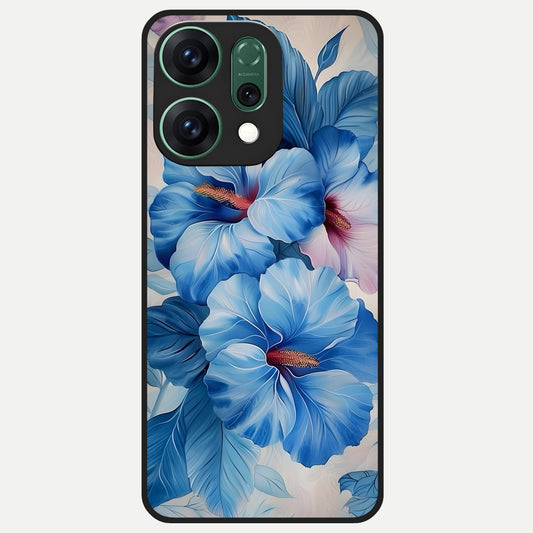  Ocean Hibiscus Grace Glass Case For Oppo Reno 14 back cover – full design glossy printed glass finish