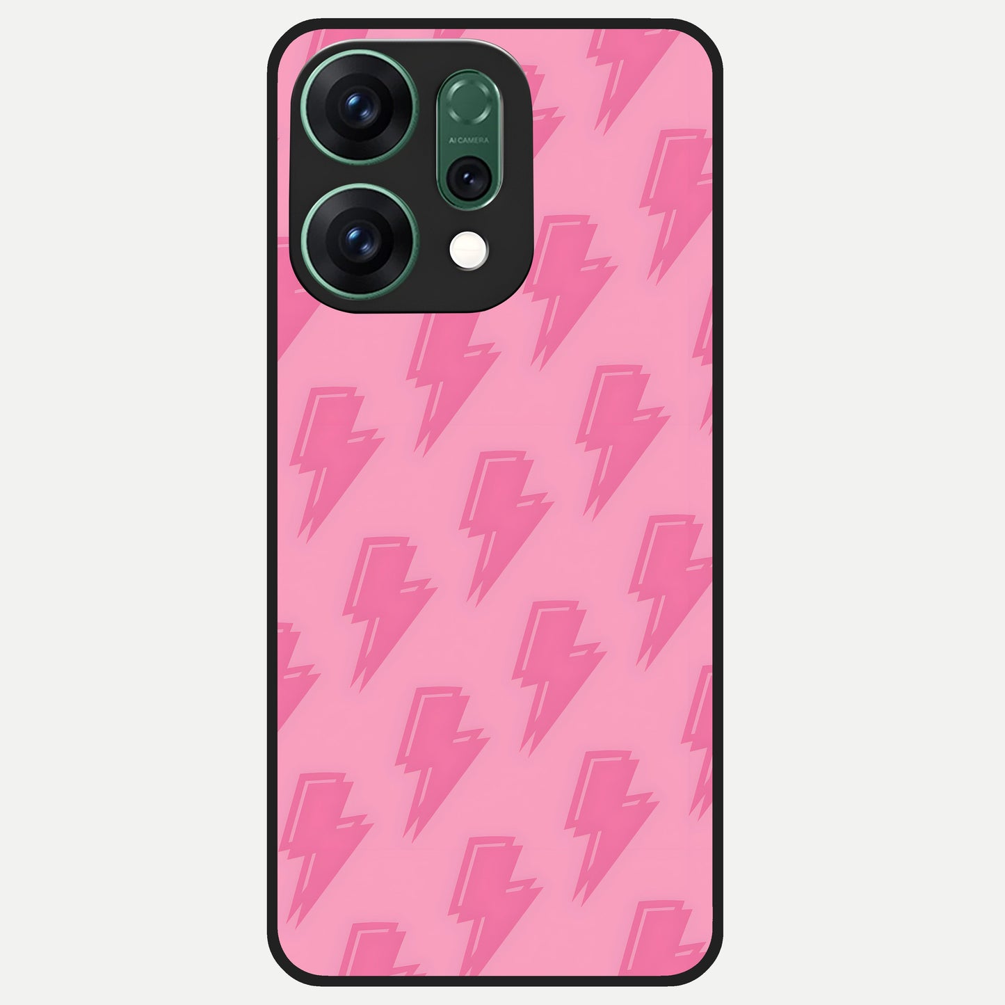  Pink Moo Magic Glass Case For Oppo Reno 14 back cover – full design glossy printed glass finish