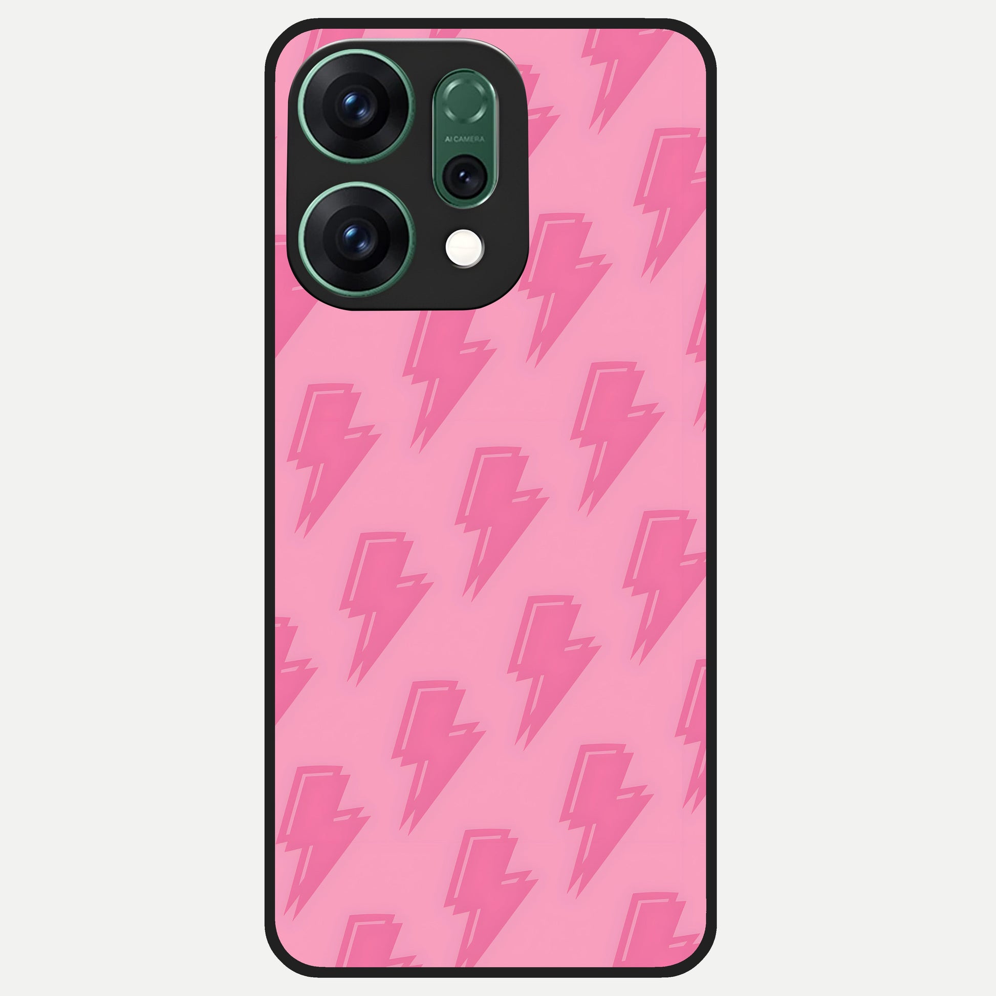  Pink Moo Magic Glass Case For Oppo Reno 14 back cover – full design glossy printed glass finish
