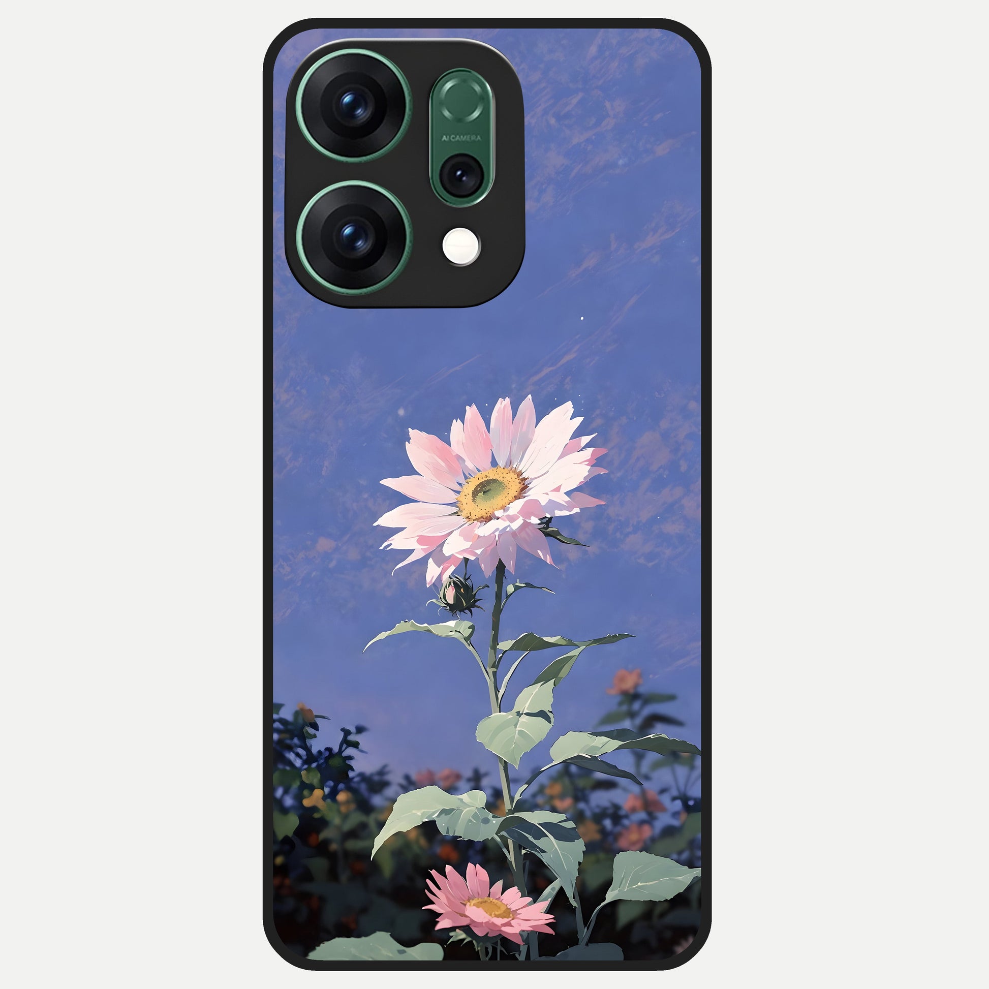  Pink Shells Outline Glass Case For Oppo Reno 14 back cover – full design glossy printed glass finish