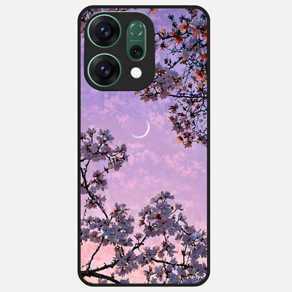  Purple Serenity Moon Glass Case For Oppo Reno 14 back cover – full design glossy printed glass finish