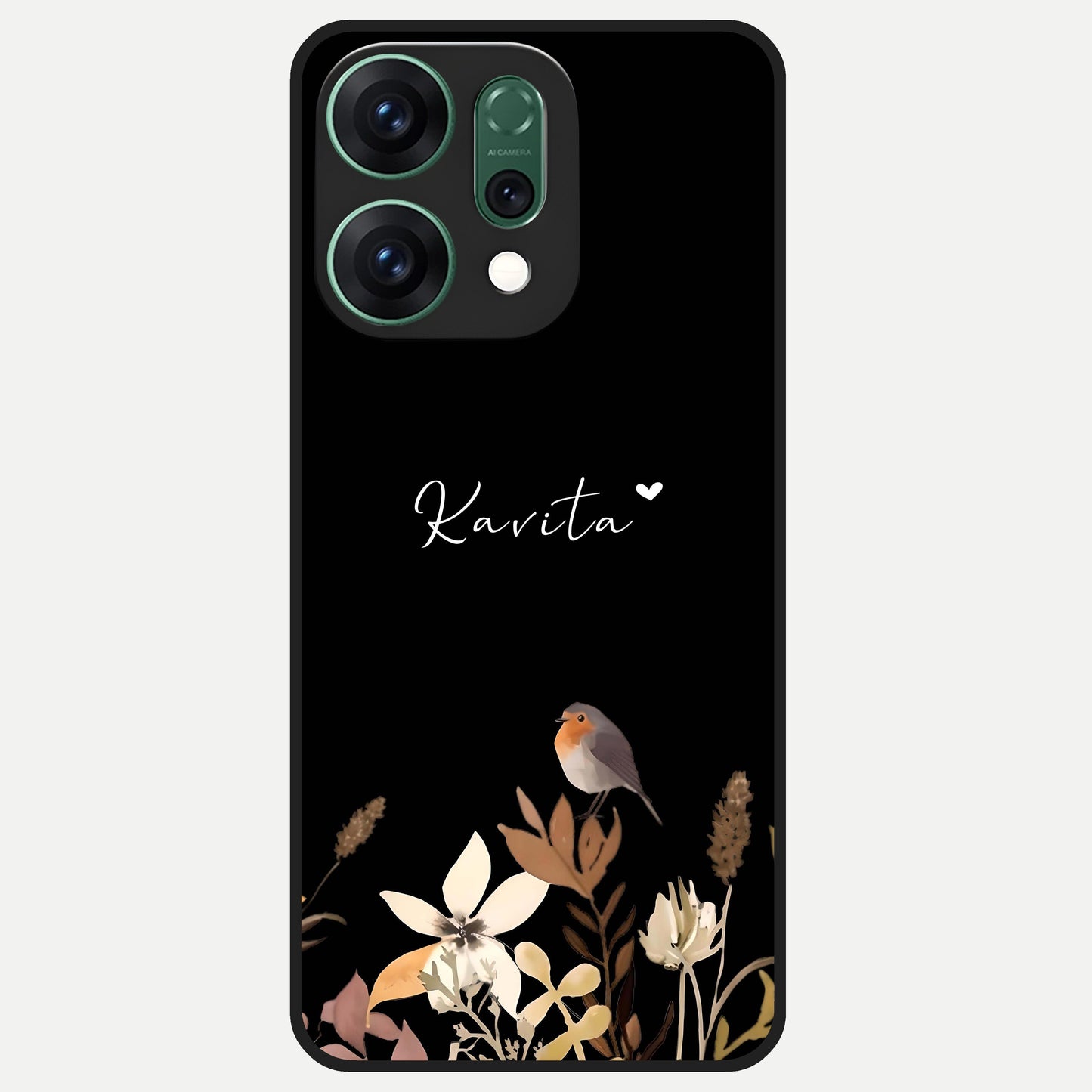  Quiet Garden Tune Custom Name Glass Case For Oppo Reno 14 back cover – full design glossy printed glass finish