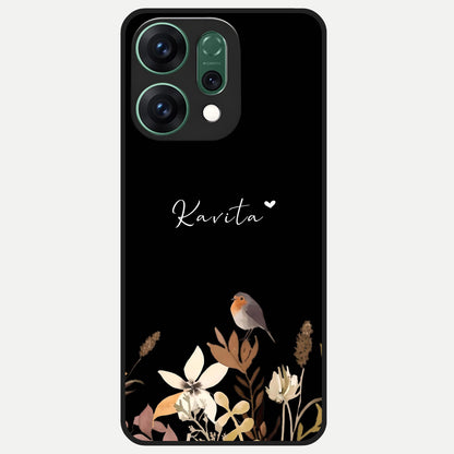  Quiet Garden Tune Custom Name Glass Case For Oppo Reno 14 back cover – full design glossy printed glass finish
