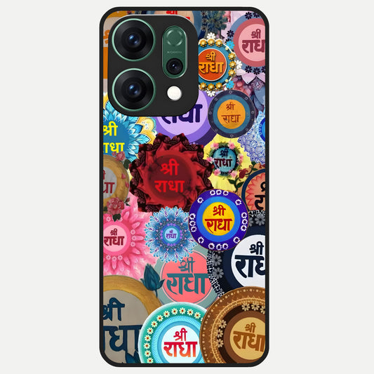  Radha Divine Bloom Glass Case For Oppo Reno 14 back cover – full design glossy printed glass finish