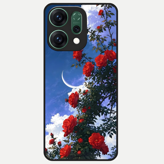  Rose Drift Flowers Glass Case For Oppo Reno 14 back cover – full design glossy printed glass finish